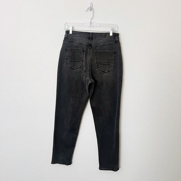 [American Eagle Outfitters] Washed Black High Rise Tapered Stretch Mom Jeans 6 - Picture 2 of 11